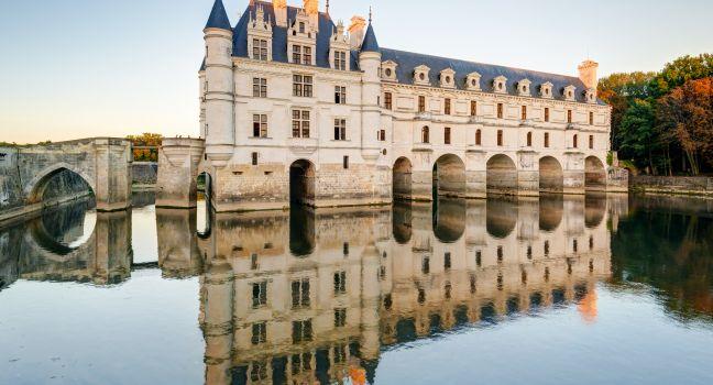 The Chateau de Chenonceau, France. This castle is located near the small village of Chenonceaux in the Loire Valley, was built in the 15-16 centuries and is a tourist attraction.; 