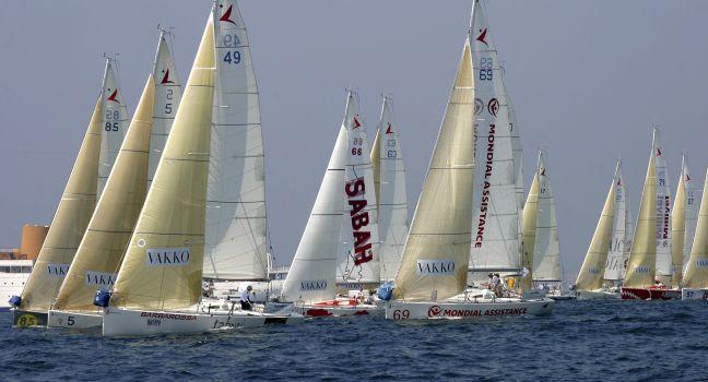 CANNES, FRANCE - JULY 23: Cannes-Istanbul Figaro Yacht Race. Race, begins from the coast of Cannes, July 23, 2006. Cannes, France; 