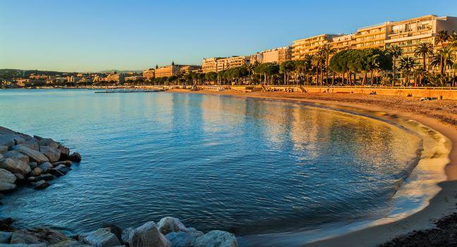 Cannes bay in alpes maritimes french riviera France; 