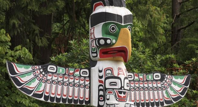 Totem Pole In Vancouver BC;