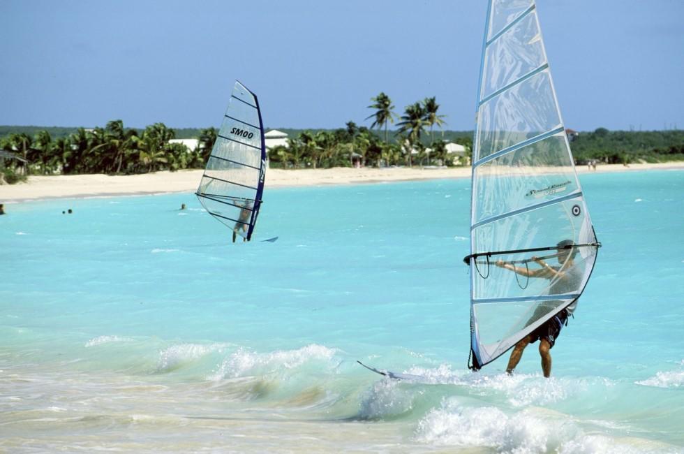 Windsurfers, Beach, Anguilla, Caribbean