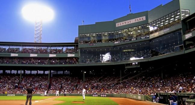 Baseball game in Fenway Park, Boston, Massachusetts.