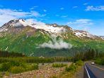 Scenic view of Alaska highway from Seward to Exit Glacier.