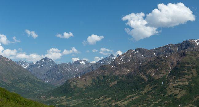 The mountain peaks of Alaska's Mat-Su Valley.
