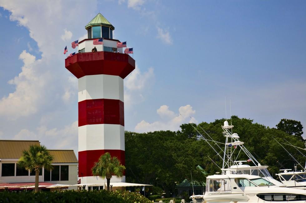 Lighthouse in Harbor Town on Hilton head Island.