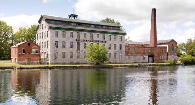 Seneca Falls mill and reflection