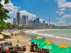 Ponta Negra beach with buildings in Natal city - Brazil; 