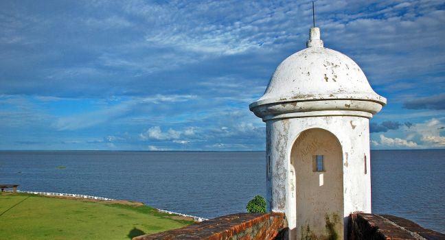 Amazon: A view from the The S&#xe3;o Jose de Macapa Fortress, built during the Lusitanian Empire. Such role was played together with other fortifications spread along the mouth of the rivers in the Amazon region.