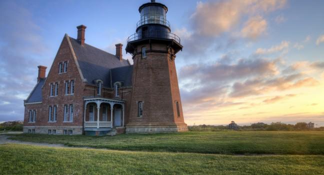 Southeast Lighthouse at sunrise on Block Island,RI.; 