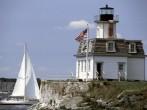 Rose Island Lighthouse, Naragansett Bay, Newport, Rhode Island, USA