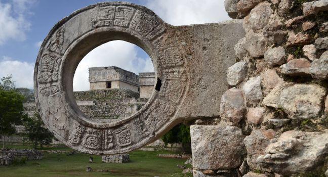 stone ring for ball games in Uxmal, Yucatan.