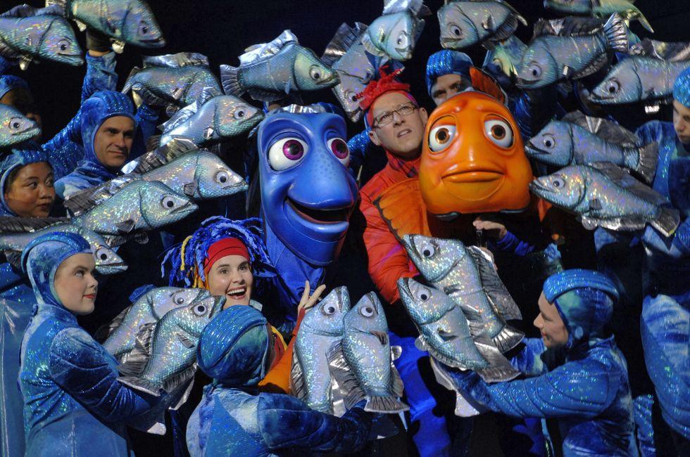 FINNED FRIENDS &#x2014; A befuddled Dory and fretful dad Marlin search Australia&#x2019;s Great Barrier Reef for Marlin&#x2019;s wayward son in &#x201c;Finding Nemo &#x2014; The Musical,&#x201d; a live production at Disney&#x2019;s Animal Kingdom based on 