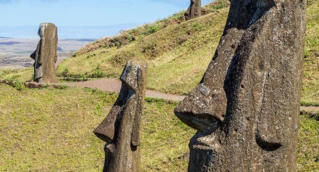 Moaia at Rapa Nui, Easter Island, Easter Island (Isla de Pascua), Chile. Unesco World Heritage