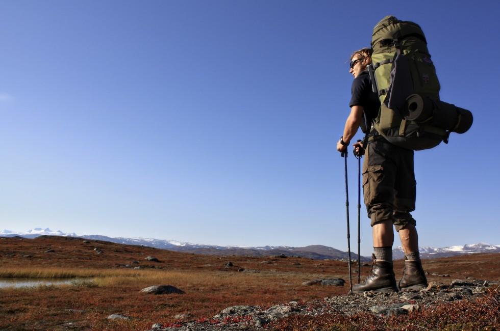 A Hiker on the Kungsleden - the long distance hiking trail in northern sweden scandinavia; Shutterstock ID 31490035; Project/Title: Fodors; Downloader: Melanie Marin