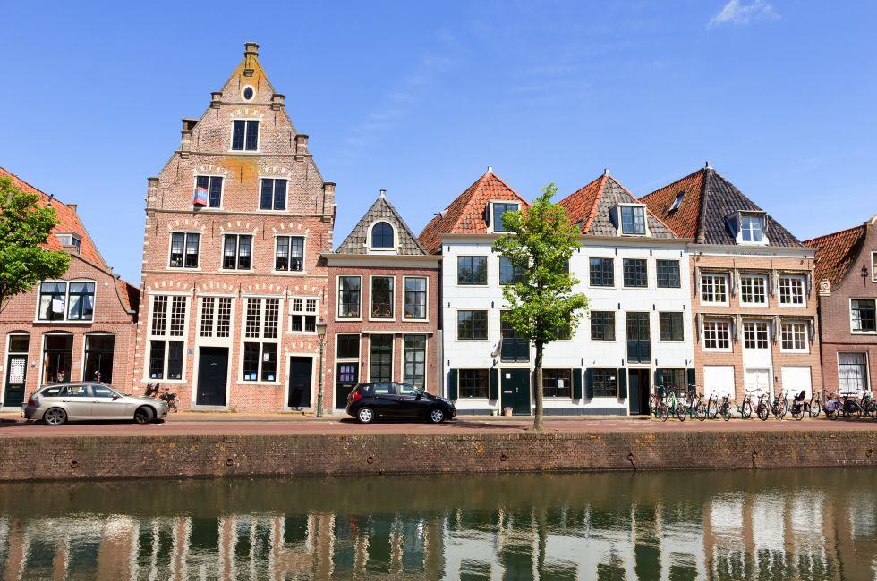 Old house on the habour of the Dutch historic town Hoorn.