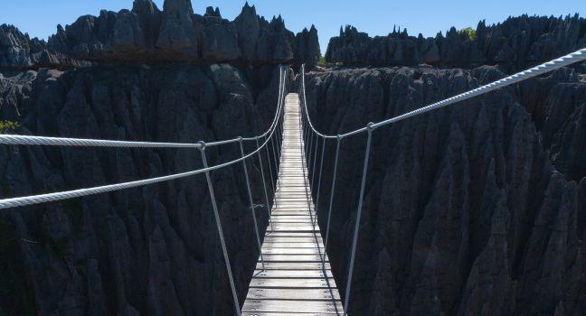 Suspension bridge, Tsingy de Bemaraha. Mahajanga. Madagascar; 
