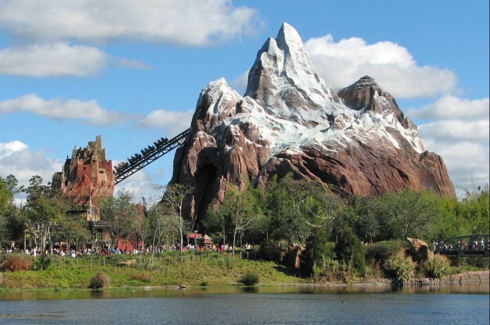 The Expedition Everest roller coaster attraction at Disney's Animal Kingdom theme park in Florida