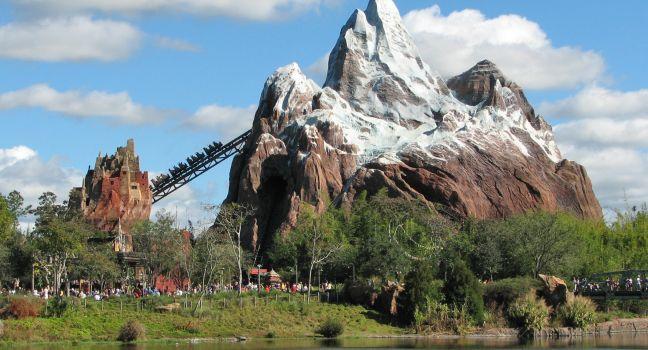 The Expedition Everest roller coaster attraction at Disney's Animal Kingdom theme park in Florida